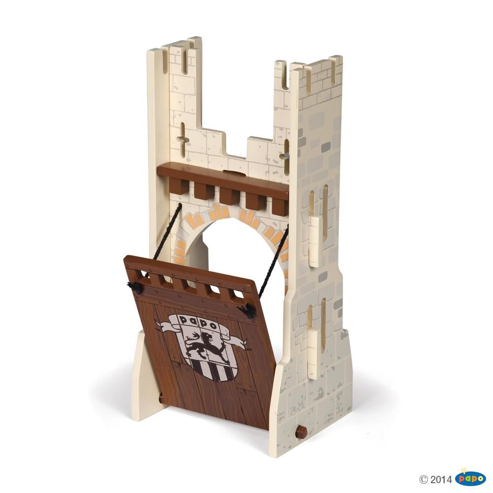Set 3 château du maître des armes (1 pont levis), Monde Médiéval Miniature Papo
