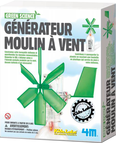 4M KidzLabs GREEN SCIENCE: GENERATEUR MOULIN A VENT / EMBALLAGE  F R A N C A I S