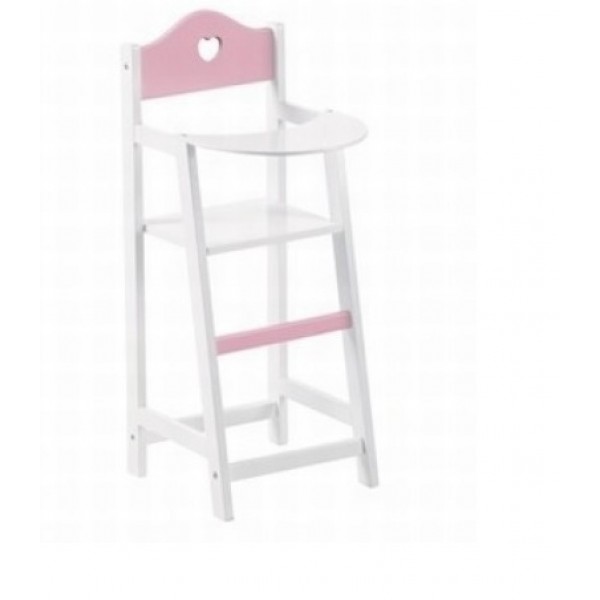 Chaise d'enfant pour poupées en bois Blanc/rose