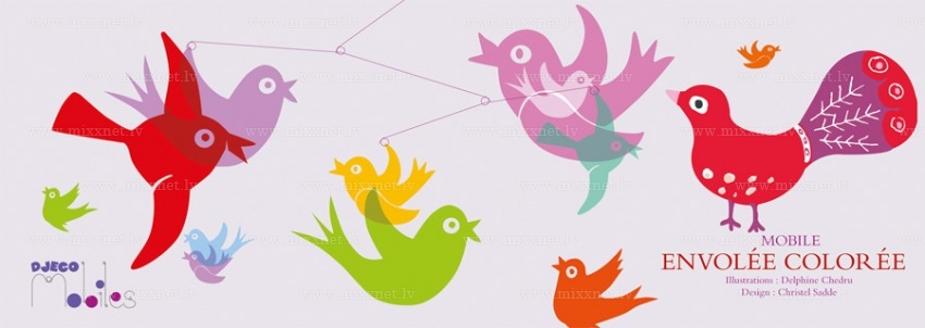Envolée colorée                         (Mobiles Polypro Djeco)