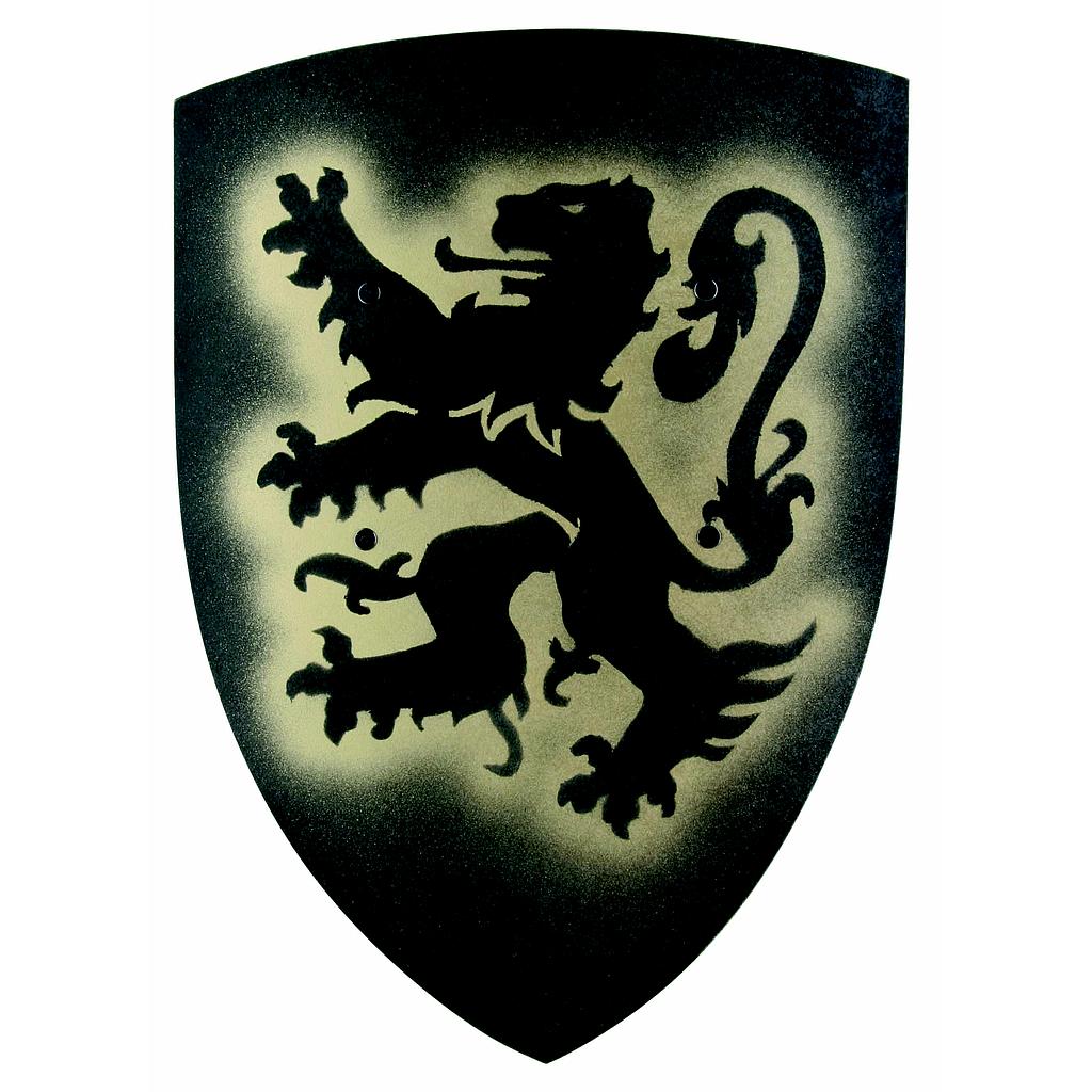 Petit Bouclier incurvé, Lion Belge, Noir