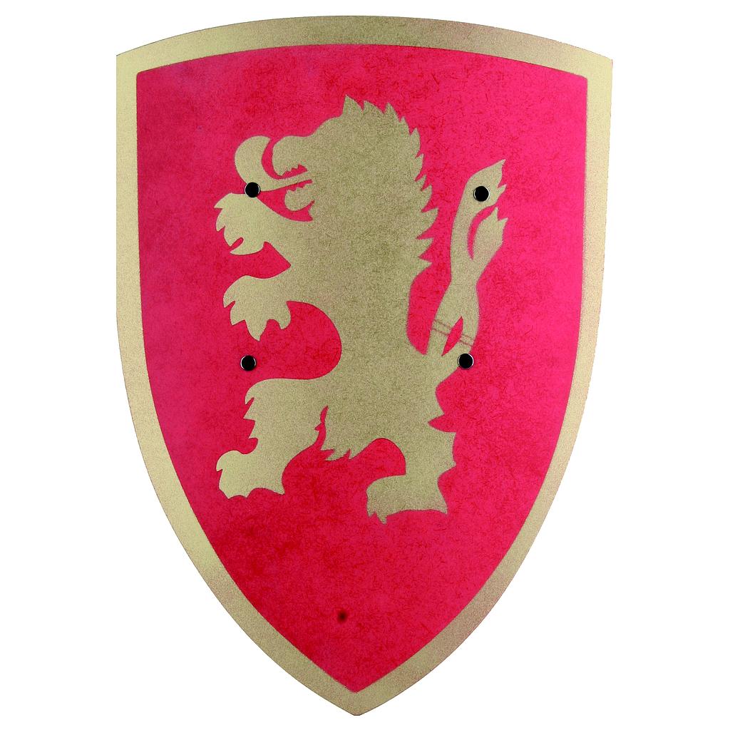 Petit Bouclier incurvé, Lion doré sur fond rouge