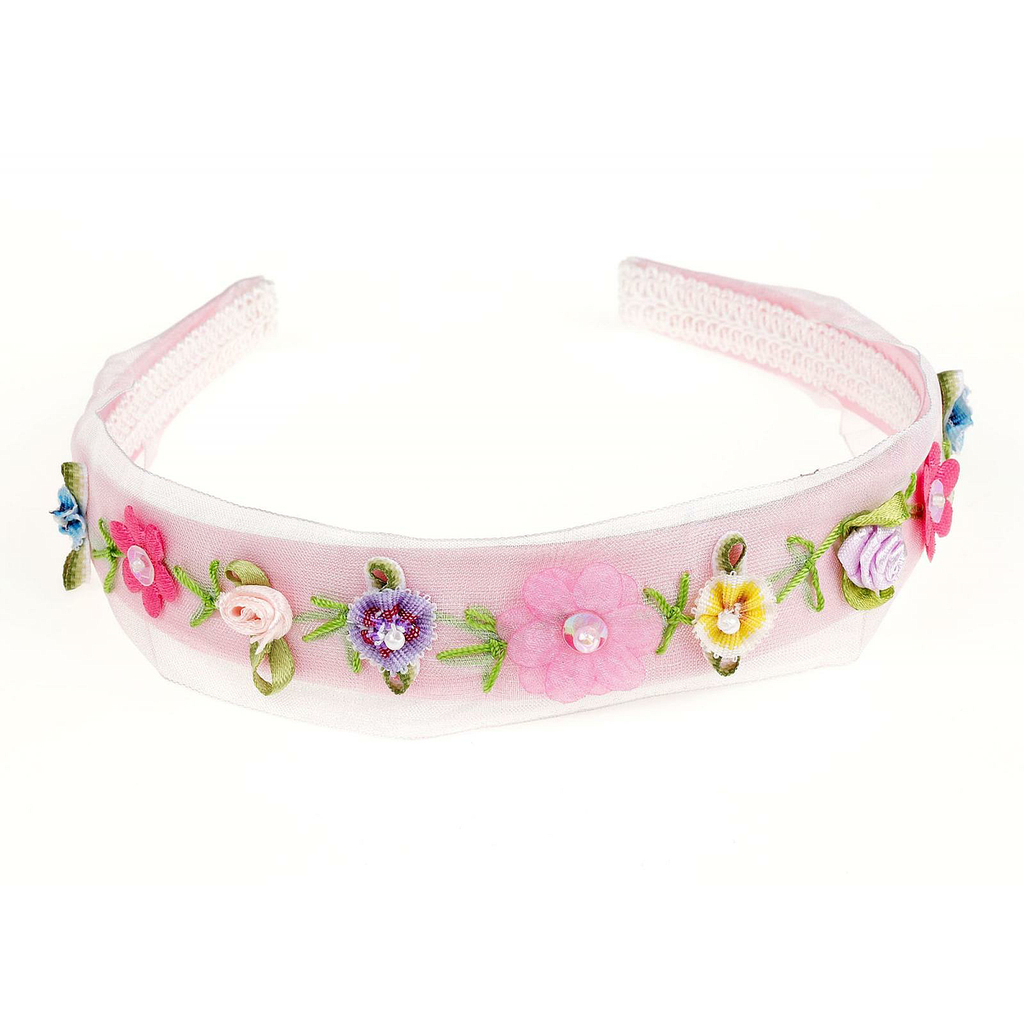 Tiara Bethany, sateen with flowers