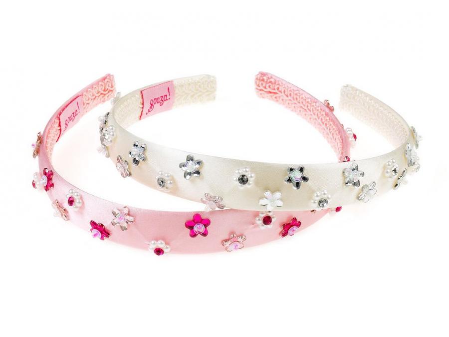 Tiara Elize, l. pink flower gemstones