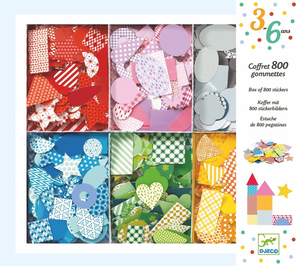 Coffret 800 gommettes Djeco