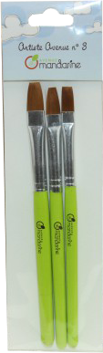 Set de 3 pinceaux brosses synthétiques