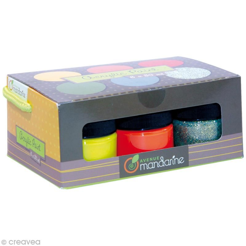 Set de 6 flacons 30ml acrylic paint Sunset