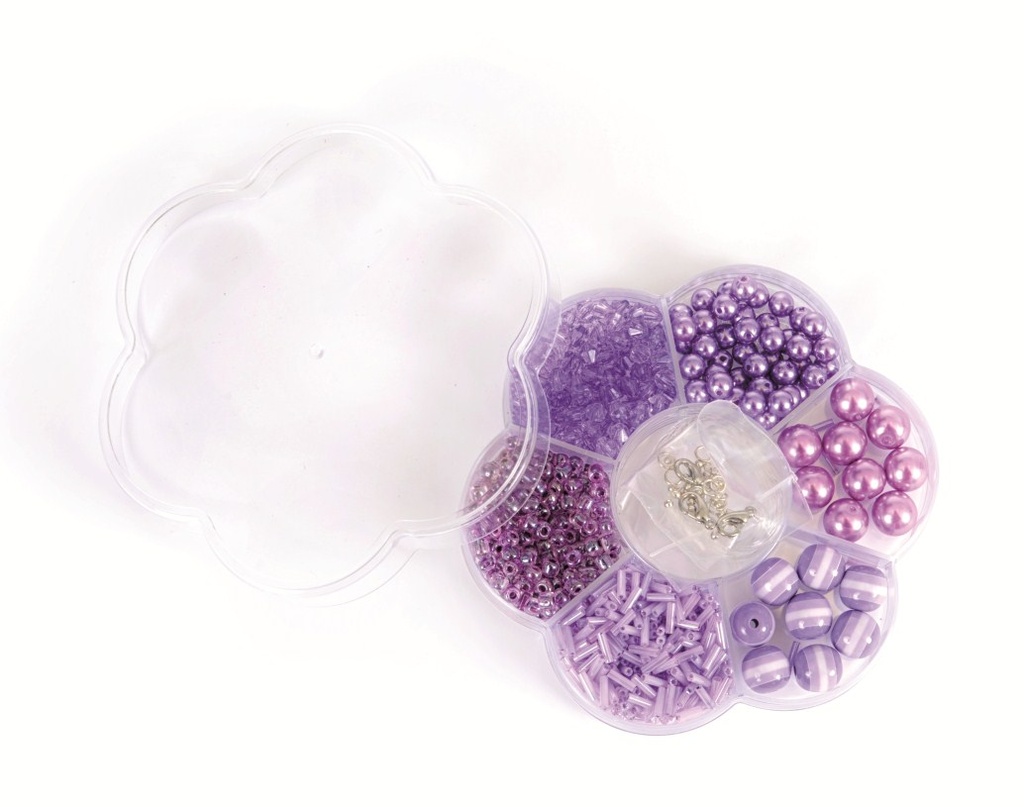 Perles Mauve dans une Boîte Fleur - Purple Pearls in a Flower Box