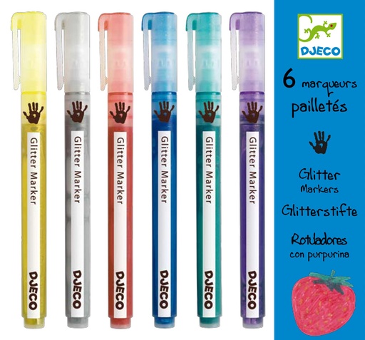 [DJE_DJ08871] 6 marqueurs pailletés* (Les Couleurs Djeco)