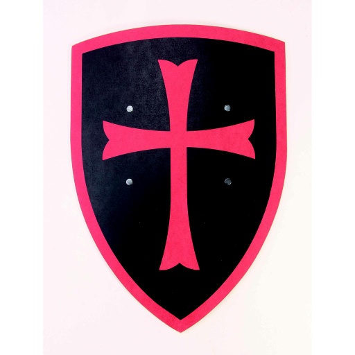 [VAH_137] Grand Bouclier Templier, noir-rouge, incurvé