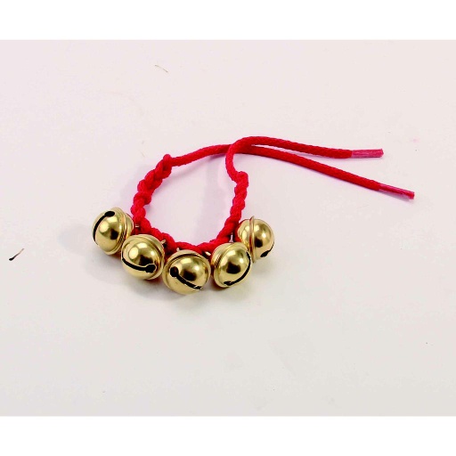 [VAH_770] Bracelet en cordes rouges tressées, avec grelots