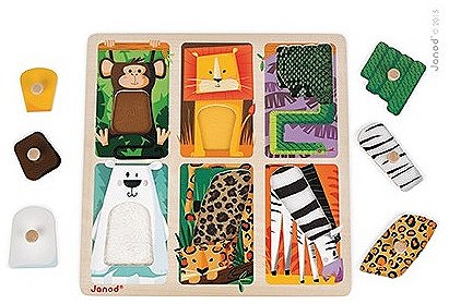 [JAN_J07081] Puzzle Tactile Animaux Du Zoo Janod