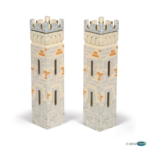[PAP_60021] Set 2 château du Maître des armes (2 petites tours), Monde Médiéval Miniature Papo