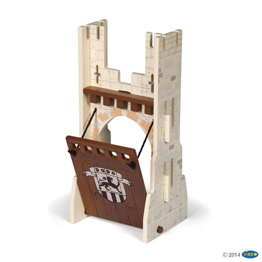 [PAP_60022] Set 3 château du maître des armes (1 pont levis), Monde Médiéval Miniature Papo