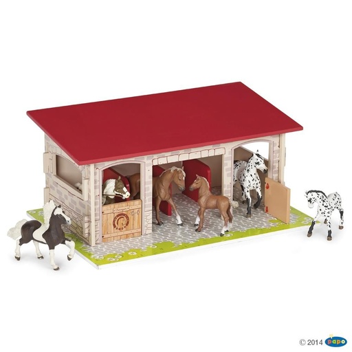 [PAP_60104] Box à chevaux, Figurine des Chevaux, Poulains & Poneys Papo