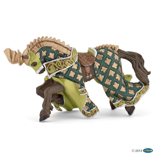 [PAP_39923] Cheval du Maître des armes cimier dragon, Figurine du Monde Médiéval Papo