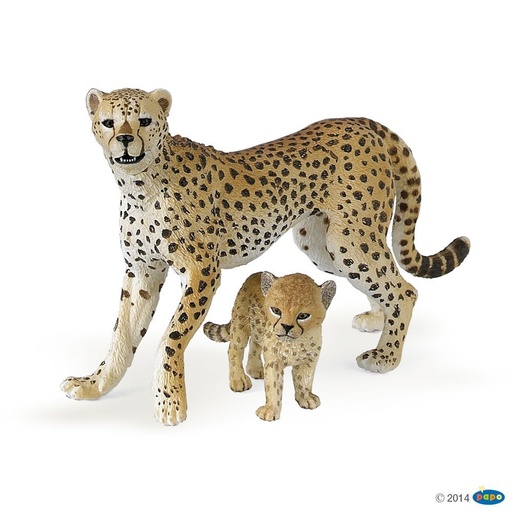 [PAP_50044] Guépard et son bébé, Figurine de La Vie Sauvage Papo