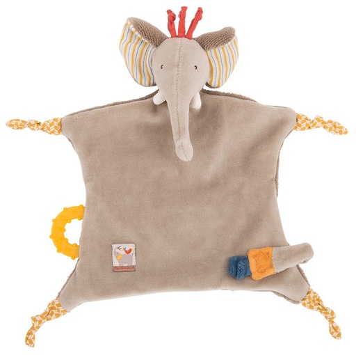 [MOU_658016] Doudou attache tétine éléphant Les Papoum (Moulin Roty)
