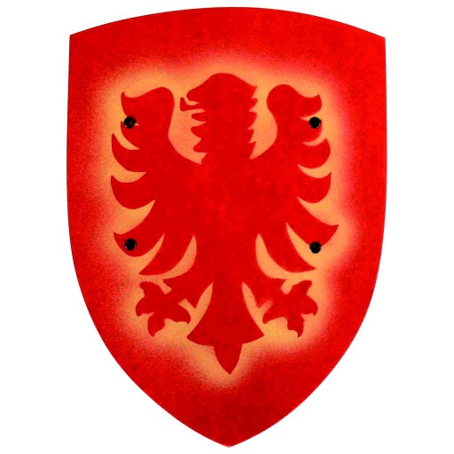 [VAH_196] Bouclier Aigle, rouge, 31 x 42 cm, plat, lot de 5 