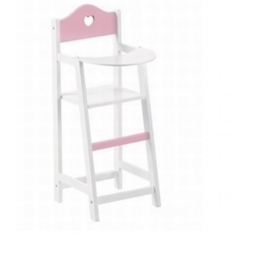 [ENG_604095] Chaise d'enfant pour poupées en bois Blanc/rose