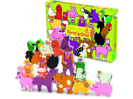 [VIL_2174] Ferm'animo, puzzle bois 3D (18 pcs) 