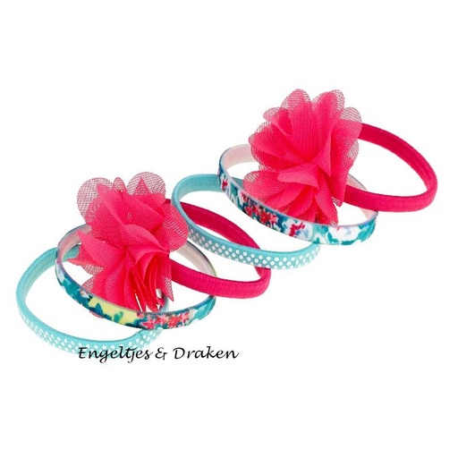[SOU_3117] Hair elastics Pernilla, fuchsia (6 pcs/card) (price group G)