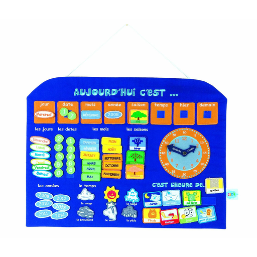 [GIL_2115JBM] Panneau Calendrier Horloge Bleue