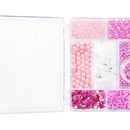[EGM_630306] Perles Rose Clair dans Une Boite Rectangulaire (12 cm)