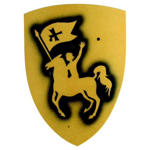 [VAH_211] Petit Bouclier incurvé, Cavalier jaune