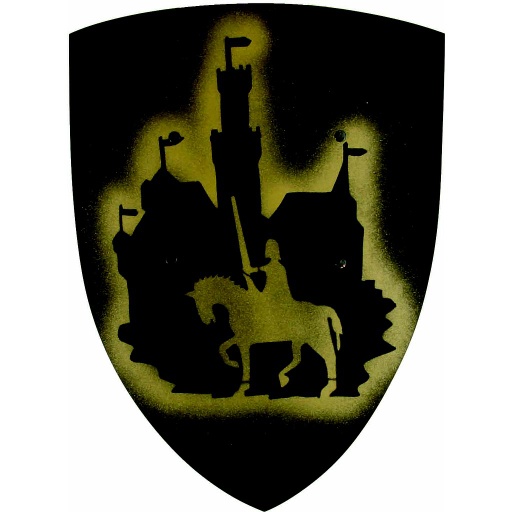 [VAH_232] Petit Bouclier incurvé, Château, Noir