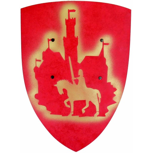 [VAH_234] Petit Bouclier incurvé, Château, Rouge