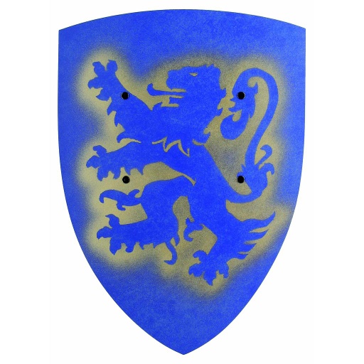 [VAH_223] Petit Bouclier incurvé, Lion Belge, Bleu