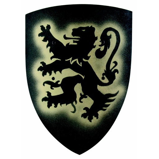 [VAH_222] Petit Bouclier incurvé, Lion Belge, Noir