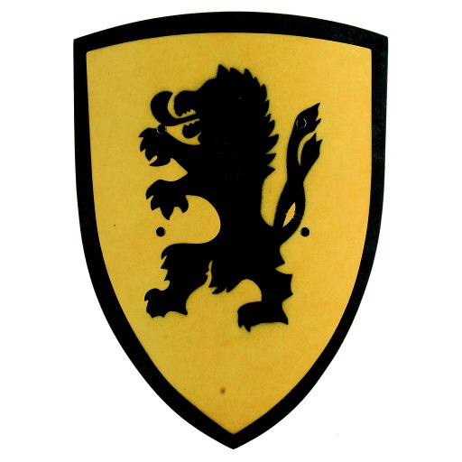 [VAH_205] Petit Bouclier incurvé, Lion noir sur fond jaune