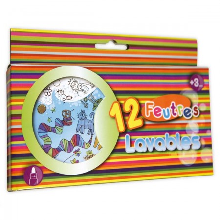 [LAB_62BAZ12FL] Pochette de 12 feutre lavables "Marielle Bazard"