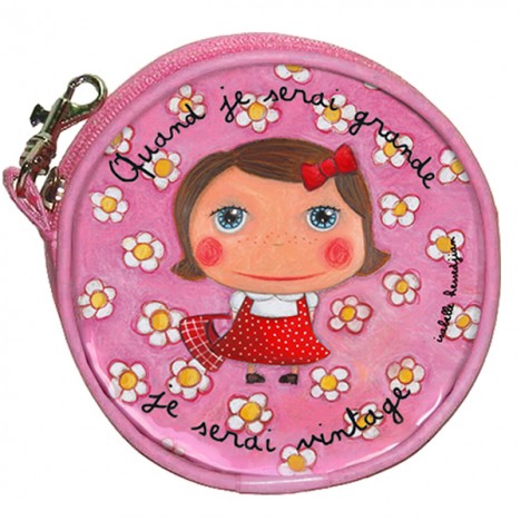 [LAB_62ISAPMR45] Porte-monnaie rond "Vintage"