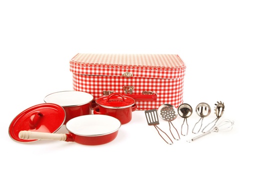 [EGM_540020] Set de Casseroles Rouges (25 X 18 X 8 cm)