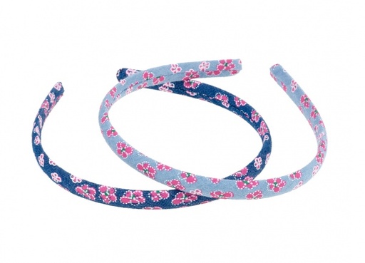 [SOU_2547] Tiara Gaby, printed denim & flowers, light blue small