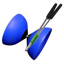 [ENG_757008] Diabolo Bleu Caoutchouc avec Alu Sticks de 32.5cm