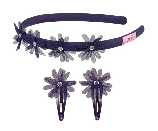 [SOU_103281] Diadème + 2 Pinces à cheveux Kaylee, Violet