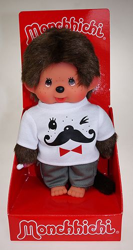 [OKU_335252660] Monchhichi 20cm Jeune au T-shirt Blanc