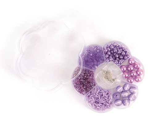 [EGM_630301] Perles Mauve dans une Boîte Fleur - Purple Pearls in a Flower Box